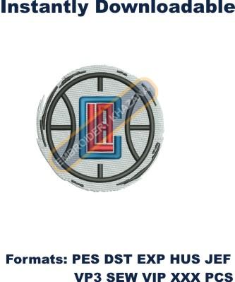 Los angeles clippers logo embroidery design